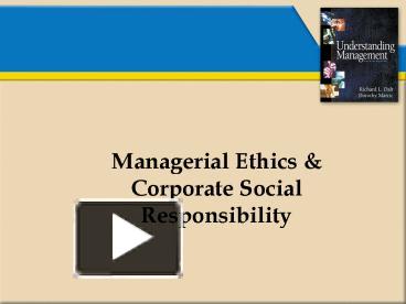 PPT Chapter 05 Managerial Ethics And Corporate Social Responsibility