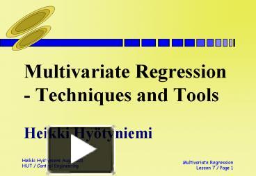 Ppt Multivariate Regression Powerpoint Presentation Free To View