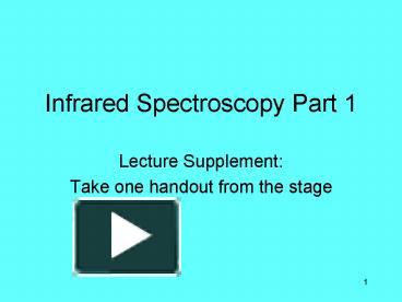 PPT Infrared Spectroscopy Part 1 PowerPoint Presentation Free To