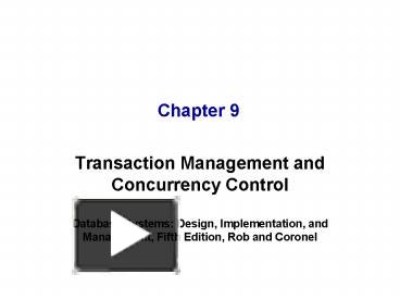 PPT – Transaction Management And Concurrency Control PowerPoint ...