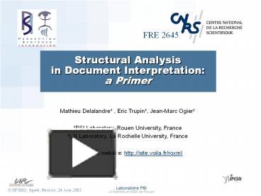 PPT – Structural Analysis In Document Interpretation: A Primer ...