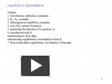 PPT – CHAPTER 13: EQUILIBRIUM PowerPoint Presentation | Free To ...