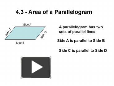 PPT – 4.3 Area Of A Parallelogram PowerPoint Presentation | Free To ...