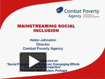 PPT MAINSTREAMING SOCIAL INCLUSION PowerPoint Presentation Free To