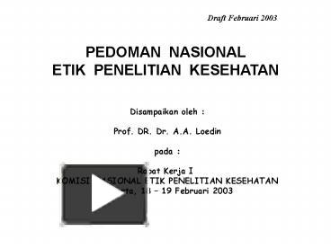 PPT – PEDOMAN NASIONAL ETIK PENELITIAN KESEHATAN PowerPoint ...