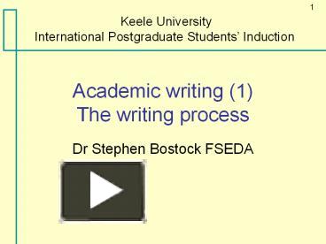 PPT – Academic Writing 1 The Writing Process PowerPoint Presentation ...