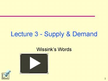 PPT – Lecture 3 Supply PowerPoint Presentation | Free To View - Id ...