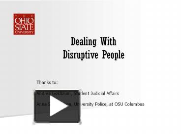 PPT – Dealing With Disruptive People PowerPoint Presentation | Free To ...