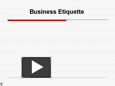 PPT – Business Etiquette PowerPoint Presentation | Free To Download ...