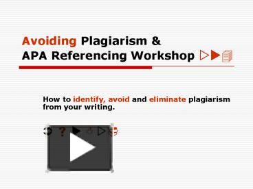 APA, avoiding Plagiarism CMGT Writing Workshop 2 Fall 2014 Robinson. - ppt  download