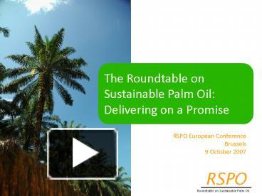 PPT – Palm Oil PowerPoint presentation | free to view - id: 146df6-OTBkZ