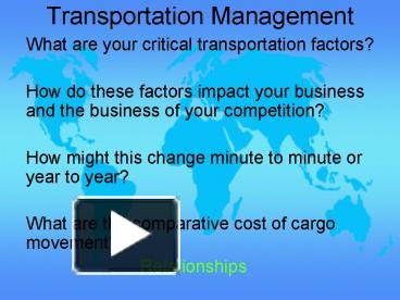 PPT – Transportation Management PowerPoint Presentation | Free To View ...