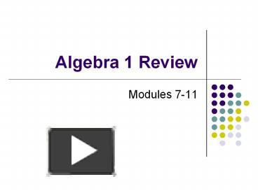 PPT – Algebra 1 Review PowerPoint Presentation | Free To View - Id ...