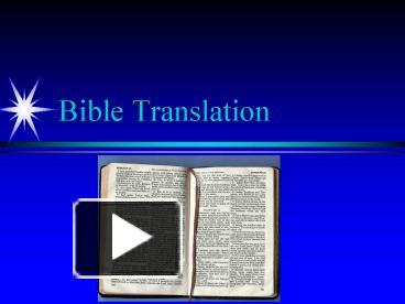 Ppt – Bible Translation Powerpoint Presentation 