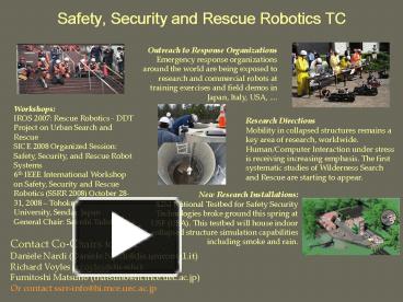 PPT Safety Security And Rescue Robotics TC PowerPoint Presentation