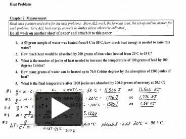 PPT – Heat Problems PowerPoint Presentation | Free To View - Id: 14c716 ...