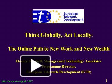 PPT – Think Globally, Act Locally: PowerPoint Presentation | Free To ...