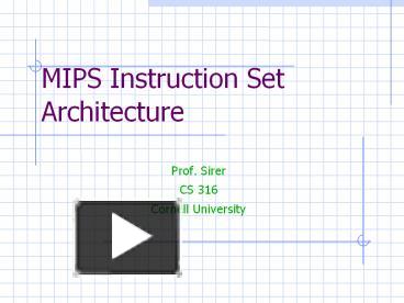 PPT – MIPS Instruction Set Architecture PowerPoint Presentation | Free ...