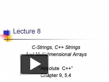 PPT – C-Strings, C Strings PowerPoint Presentation | Free To Download ...