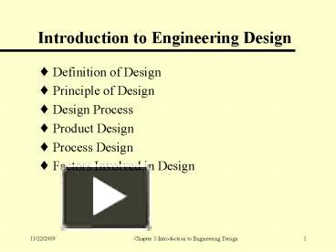 PPT – Introduction To Engineering Design PowerPoint Presentation | Free ...