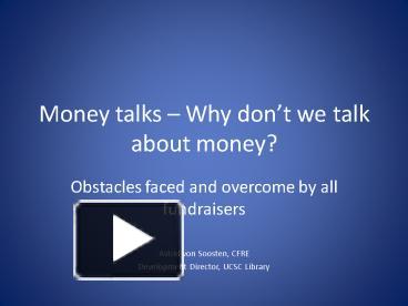 PPT – Money Talks Why Dont We Talk About Money PowerPoint Presentation ...