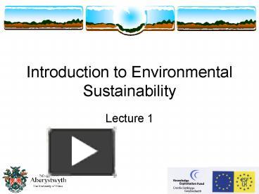 PPT – Introduction To Environmental Sustainability PowerPoint ...