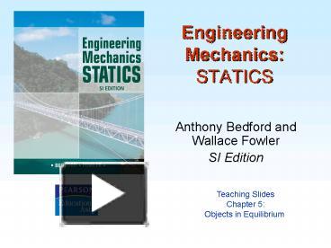 PPT – Engineering Mechanics: STATICS PowerPoint Presentation | Free To ...