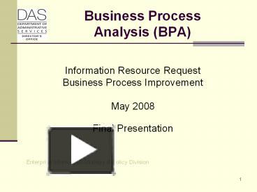 PPT Business Process Analysis BPA PowerPoint Presentation Free To View Id B A Yzc Z