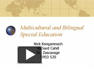 Ppt Multicultural And Bilingual Special Education Powerpoint