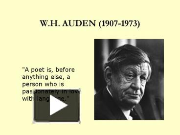 wystan hugh auden biography