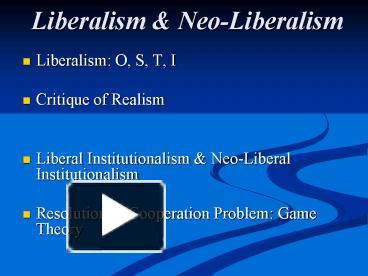 PPT – Liberalism PowerPoint Presentation | Free To View - Id: 19dc73-ZDc1Z