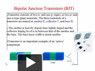 PPT – Bipolar Junction Transistors BJT PowerPoint Presentation | Free ...