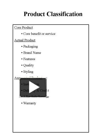 PPT – Product Classification PowerPoint Presentation | Free To View ...