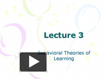 PPT – Behavioral Theories Of Learning PowerPoint Presentation | Free To ...