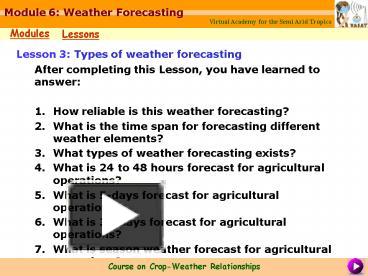 PPT – Lesson 3: Types Of Weather Forecasting PowerPoint Presentation ...