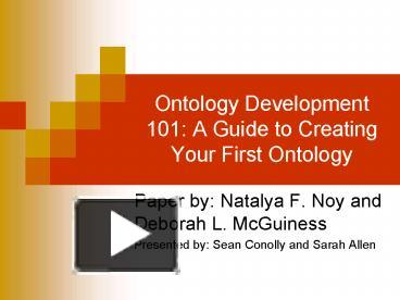 PPT – Ontology Development 101: A Guide To Creating Your First Ontology ...