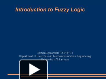 PPT – Introduction To Fuzzy Logic PowerPoint Presentation | Free To ...