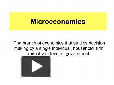 PPT – Microeconomics PowerPoint Presentation | Free To Download - Id ...