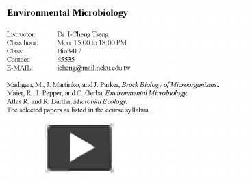 PPT – Environmental Microbiology PowerPoint Presentation | Free To View ...