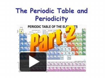 PPT – The Periodic Table And Periodicity PowerPoint Presentation | Free ...