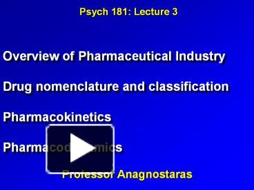 PPT – Overview Of Pharmaceutical Industry Drug Nomenclature And ...