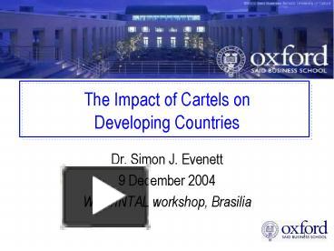 PPT – The Impact Of Cartels On Developing Countries PowerPoint ...