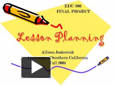 PPT – Lesson Planning PowerPoint Presentation | Free To View - Id ...