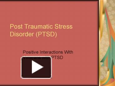 ptsd ppt presentation powerpoint traumatic stress disorder