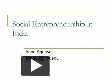 PPT – Social Entrepreneurship In India PowerPoint Presentation | Free ...