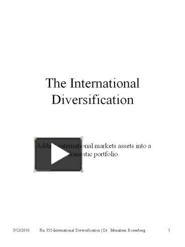 PPT – The International Diversification PowerPoint Presentation | Free ...