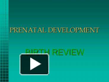 PPT – PRENATAL DEVELOPMENT PowerPoint Presentation | Free To View - Id ...