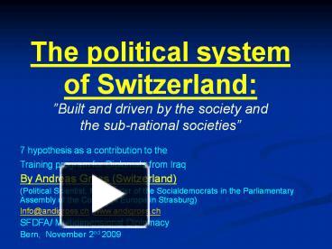 PPT – The Political System Of Switzerland: PowerPoint Presentation ...