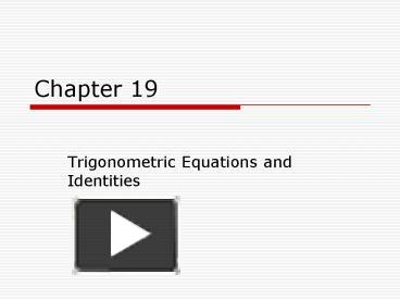 PPT – Trigonometric Equations And Identities PowerPoint Presentation ...