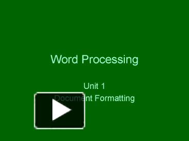 PPT – Word Processing PowerPoint Presentation | Free To View - Id ...